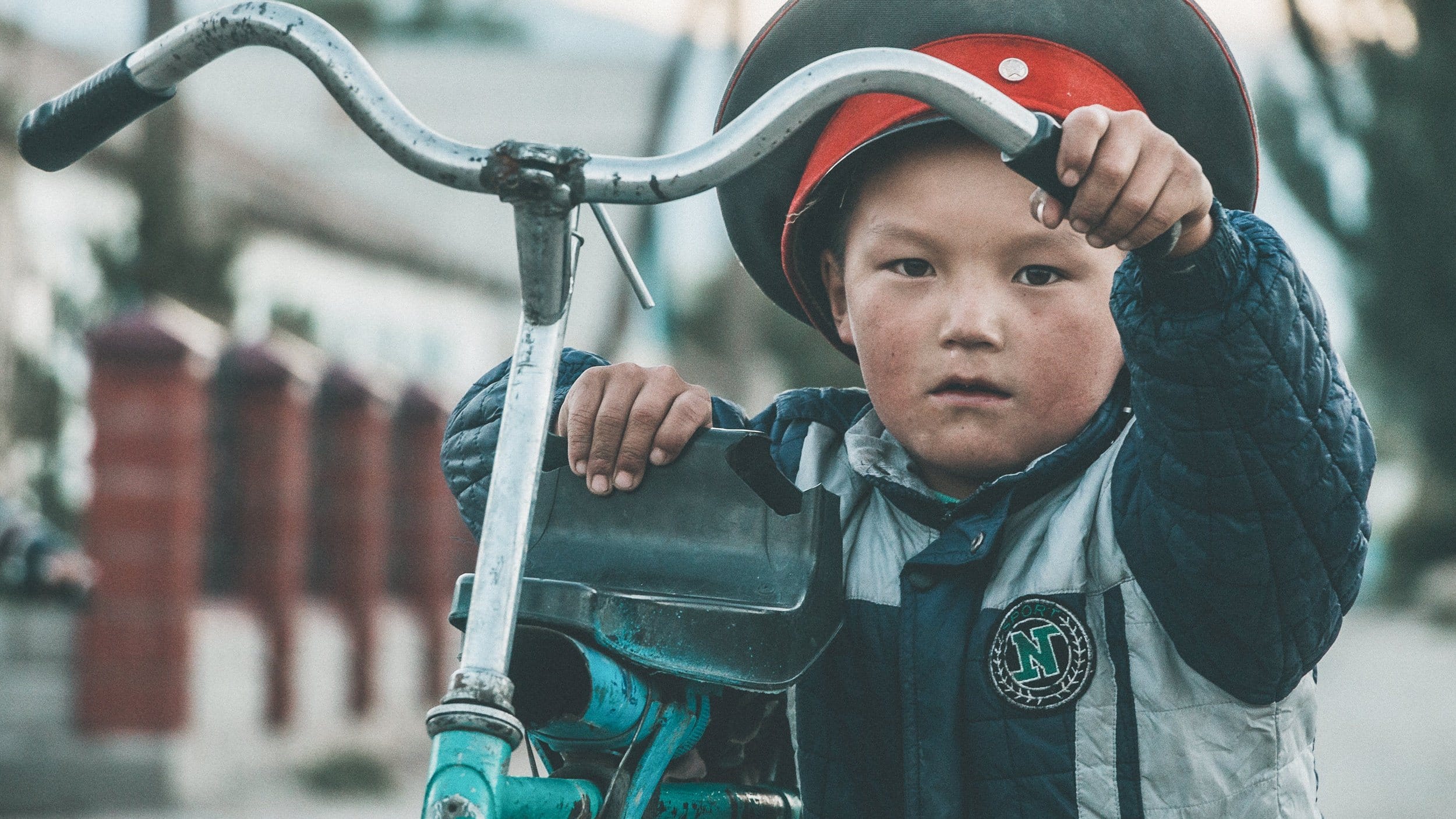 A child with his bicyle